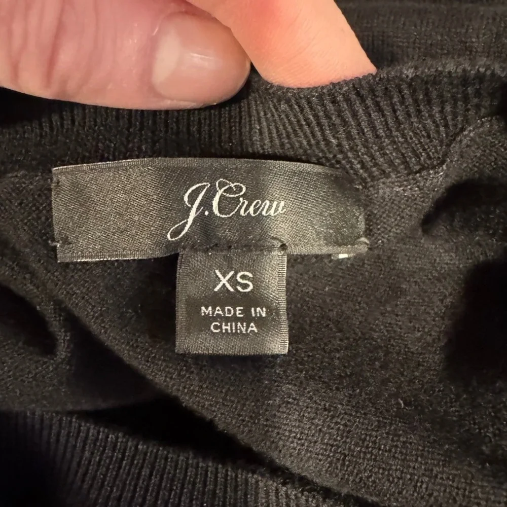 J.Crew Black | Sweater Vest 100% Cotton Knit Crewneck ‎ Sleeveless L2509 XS